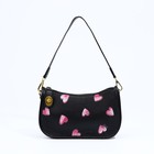 Сумка молодёжная на молнии, с принтом, 23×7×12.5 см, чёрная - Фото 1