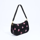 Сумка молодёжная на молнии, с принтом, 23×7×12.5 см, чёрная - Фото 3