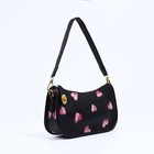 Сумка молодёжная на молнии, с принтом, 23×7×12.5 см, чёрная - Фото 4