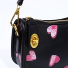 Сумка молодёжная на молнии, с принтом, 23×7×12.5 см, чёрная - Фото 5