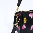 Сумка молодёжная на молнии, с принтом, 23×7×12.5 см, чёрная - Фото 7