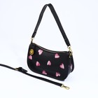 Сумка молодёжная на молнии, с принтом, 23×7×12.5 см, чёрная - Фото 8