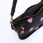 Сумка молодёжная на молнии, с принтом, 23×7×12.5 см, чёрная - Фото 9