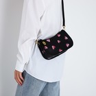 Сумка молодёжная на молнии, с принтом, 23×7×12.5 см, чёрная - Фото 2