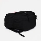 Рюкзак школьный из текстиля на молнии, 3 кармана, цвет чёрный - фото 10921400