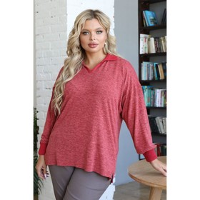 Пуловер женский, размер 52, цвет красный