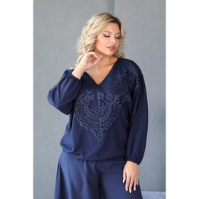 Пуловер женский, размер 52, цвет синий