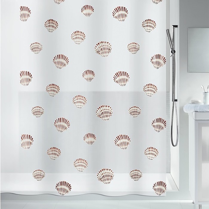 Штора декоративная для ванной комнаты PEVA, софтшелл, 180х200 см, цвет коричневый - Фото 1