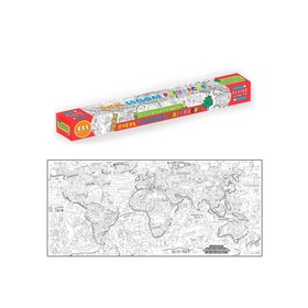 Очень большая раскраска «Веселая карта мира»