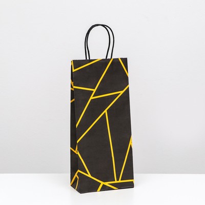 Пакет крафт под бутылку «Геометрия», 14×8×32 см