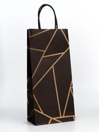 Пакет крафт под бутылку «Геометрия», 14×8×32 см - Фото 3