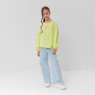 Свитшот для девочки MINAKU: Casual Collection, лимонные, рост 128 см