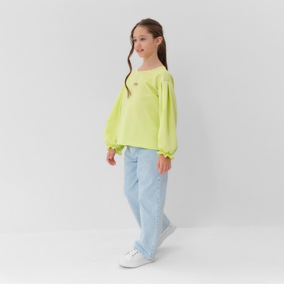 Свитшот для девочки MINAKU: Casual Collection, лимонные, рост 128 см
