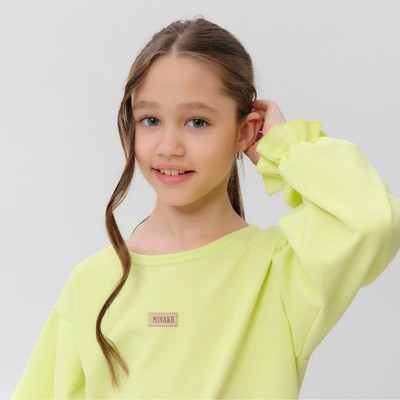 Свитшот для девочки MINAKU: Casual Collection, лимонные, рост 128 см