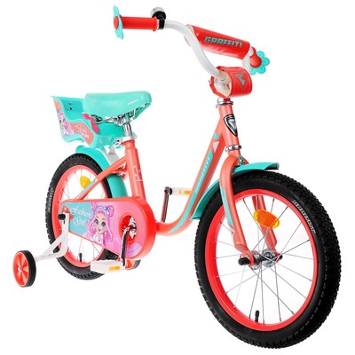 Велосипед 14" Graffiti Fashion Girl, цвет персиковый/тиффани, уценка