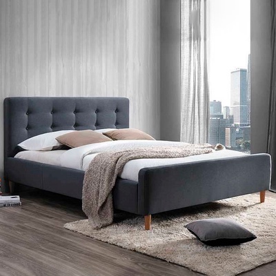 Кровать односпальная «Мира», с высоким изножьем, 1200×2000 мм, велюр, цвет серый