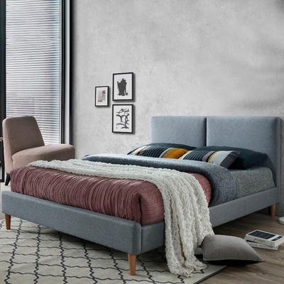 Кровать односпальная «Линси», с ортопедическим основанием, 1200×2000 мм, велюр, цвет серый