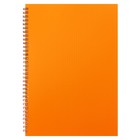 Тетрадь на гребне A4 48 листов в клетку, Оранжевая, пластиковая обложка, блок офсет - Фото 4