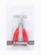Кусачки педикюрные, с пластиковой ручкой, изогнутое лезвие, 13 см, длина лезвия-17 мм, серебристые, красные - Фото 5