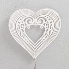 Ветряной колокольчик металл 3D "Ажурное сердце" с бусиной 13,5х13,5х31 см - Фото 2