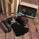 Набор подарочный "Bad Santa" плед, носки, перчатки, термостакан - Фото 2