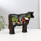 Сувенир дерево "Корова на ферме" 18х11,5 см - фото 22558217