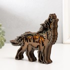 Сувенир дерево свет "Воющий волк" 16х14 см - фото 24568223