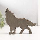 Сувенир дерево свет "Воющий волк" 16х14 см - фото 24568225