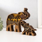 Сувенир дерево свет "Африканский слон со слонёнком" набор 2 шт 16х19 см - фото 22570214