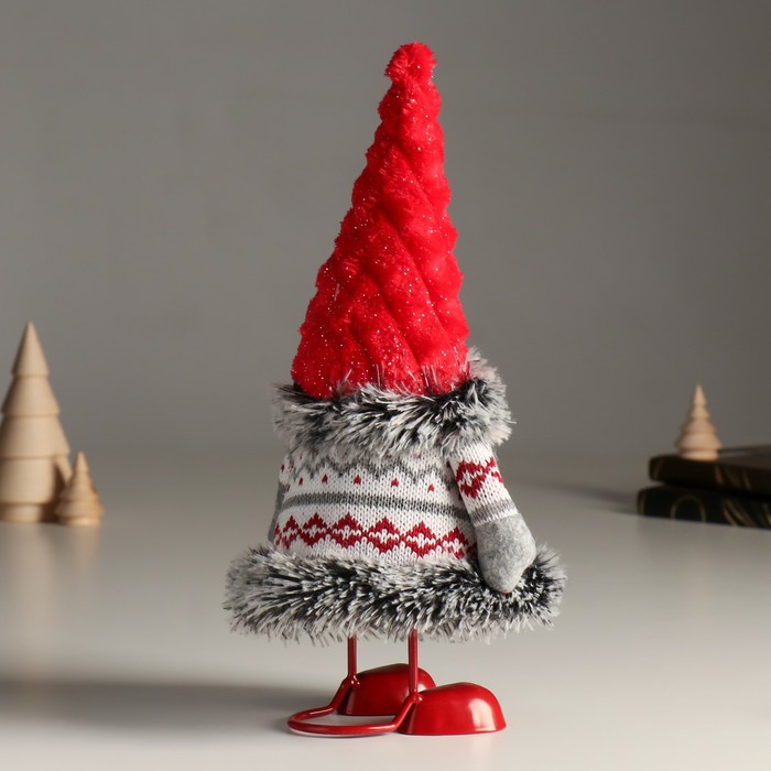 Кукла интерьерная "Дед Мороз в вязанном кафтане с узорами" 26 см - фото 1907802773