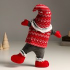 Кукла интерьерная "Дед Мороз в вязанном колпаке с узорами - акробат" 7х24х38 см - Фото 3