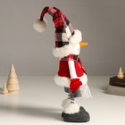 Кукла интерьерная "Снеговик в жилете со снежинкой и клетчатом колпаке" 44 см - Фото 2