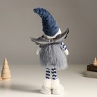 Интерьерная кукла текстильная «Ангелочек в серо-синем наряде, серебристые крылья», 44 см - Фото 3