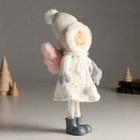 Кукла интерьерная "Ангелочек Еся в белом вязаном платье, с капюшоном-колпаком" 34 см - Фото 2