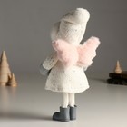 Кукла интерьерная "Ангелочек Еся в белом вязаном платье, с капюшоном-колпаком" 34 см - Фото 4