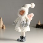 Кукла интерьерная "Ангелочек Еся в белом вязаном платье, с капюшоном-колпаком" 34 см - Фото 5