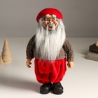 Кукла интерьерная "Дедушка Мороз в очках" 35,5 см - фото 319933363