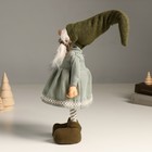 Кукла интерьерная "Бабка Ёжка в зеленом платье с сердечком и колпаке" 36 см 9488088 - фото 16989256