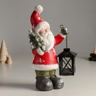 Подсвечник керамика "Дед Мороз в красной шубке, с фонарём и ёлочкой" 15,5х9х30 см - Фото 2