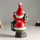 Подсвечник керамика "Дед Мороз в красной шубке, с фонарём и ёлочкой" 15,5х9х30 см - Фото 3