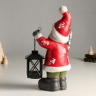 Подсвечник керамика "Дед Мороз в красной шубке, с фонарём и ёлочкой" 15,5х9х30 см - Фото 4