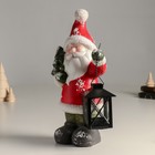 Подсвечник керамика "Дед Мороз в красной шубке, с фонарём и ёлочкой" 15,5х9х30 см - Фото 5