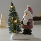 Сувенир керамика свет "Снеговик со снежком у ёлочки" 12х9х26 см - фото 3961975