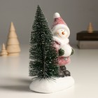 Сувенир керамика свет "Снеговик со снежком у ёлочки" 12х9х26 см - фото 9792439
