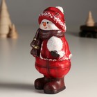 Сувенир керамика "Снеговик в красном наряде со снежком" 9,5х8,5х17,,2 см - фото 24014236