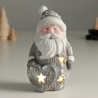 Сувенир керамика свет "Дед Мороз с сердечком" 8,3х7,5х16,5 см - фото 3077639
