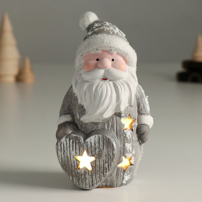 Сувенир керамика свет &quot;Дед Мороз с сердечком&quot; 8,3х7,5х16,5 см