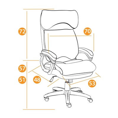 Кресло офисное для руководителя DUKE 29/TW-12, 700×480×1230(1290) мм, флок/ткань, цвет серый