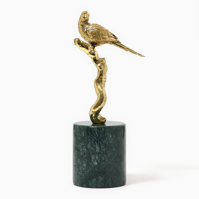 Фигура на подставке «Птица», мрамор, латунь, 22×9×30 см
