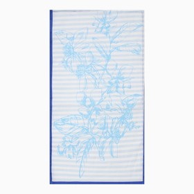 Полотенце кухонное Мари Санна Цветы голубой 35х60см, рогожка, 150г/м, хл100%